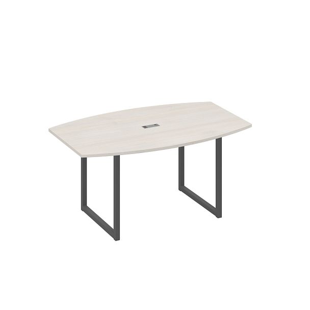 Стол 160 для переговоров на каркасе QUATTRO A4 А4 Б4 111 БП дуб / металлокаркас антрацит - Вид 1