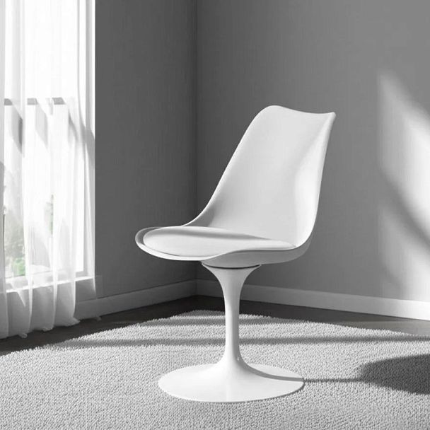 Стул Тулип Фэшн Чаир/Tulip Fashion Chair (мод.109), металл/пластик/PU, белый / белый - Вид 9