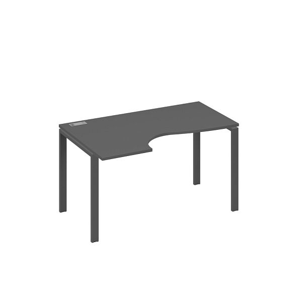 Стол эргономичный левый "Классика" на металлокаркасе UNO A4 А4 Б1 043 БП антрацит премиум / металлокаркас антрацит - Вид 1