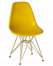 Стул обеденный DOBRIN DSR (ножки золотые, цвет жёлтый (Y-01)) - Фото предпросмотра