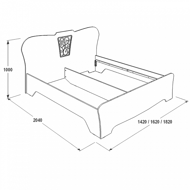 Кровать "Ольга 12 ЛДСП" 1400 - Вид 2
