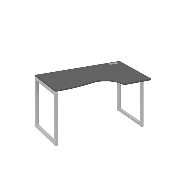 Стол эргономичный правый "Классика" на металлокаркасе QUATTRO A4 А4 Б4 044 БП антрацит премиум / металлокаркас серый - Вид 1