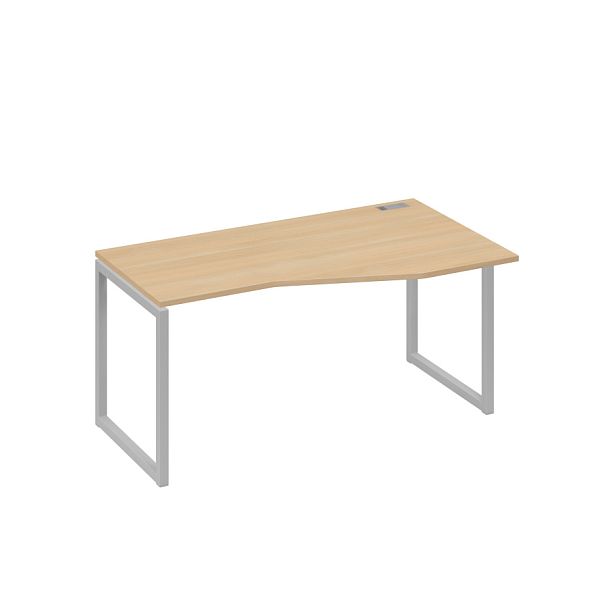 Стол эргономичный правый "Техно" на металлокаркасе QUATTRO A4 А4 Б4 066 БП натуральный дуб / металлокаркас серый - Вид 1