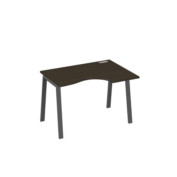 Стол эргономичный правый "Классика" на металлокаркасе TRE A4 А4 Б3 042 БП венге / металлокаркас антрацит - Вид 1