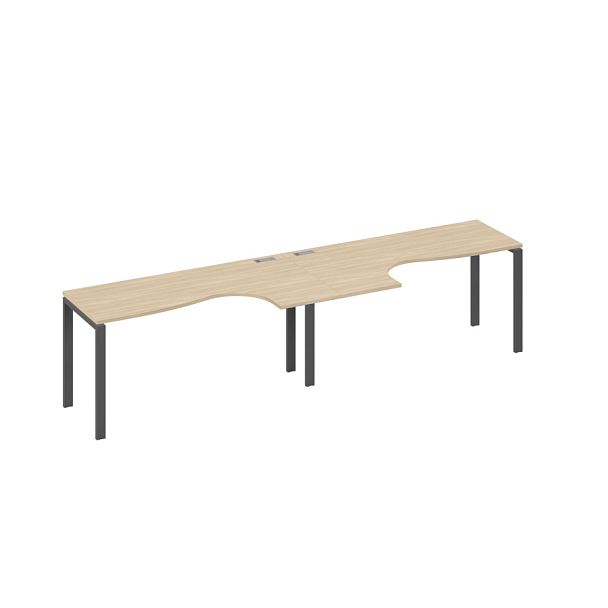Рабочая станция столы Классика каркас UNO (2х160) A4 А4 Б1 035-2 БП дуб скандинавский / металлокаркас антрацит - Вид 1