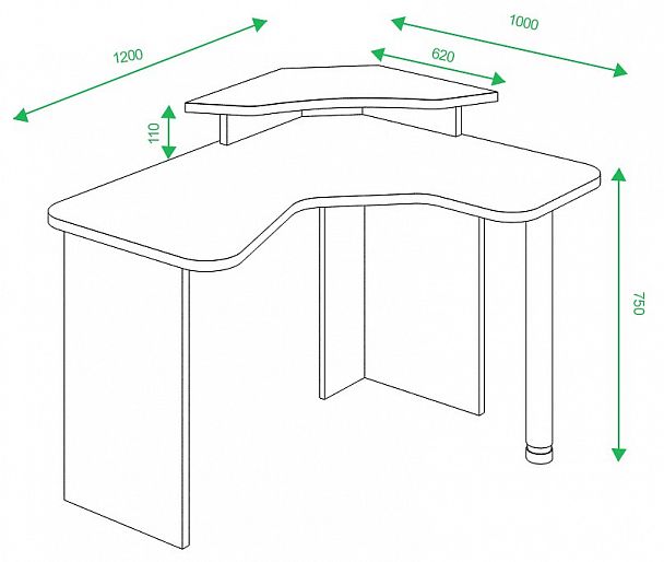 Стол компьютерный Домино Lite СКЛ-ИгрУгл120 Карамель - Вид 3