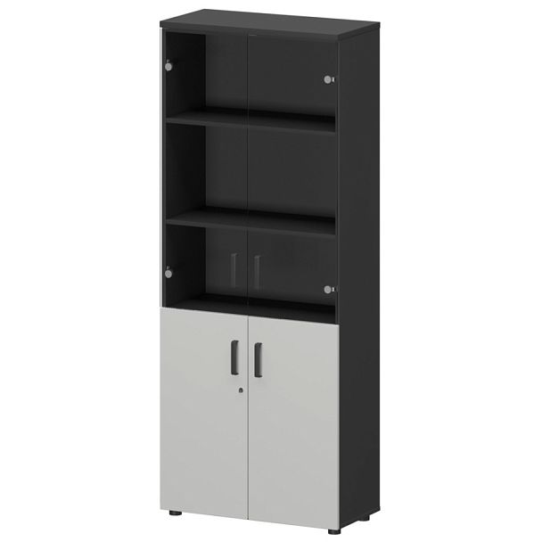 Шкаф СМШ-58ДС Тип1 Графит/Белый 792x380x1990 Смарт - Вид 1