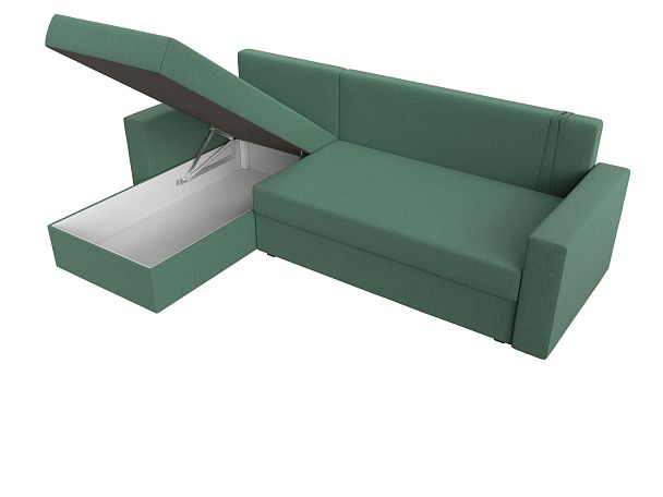 Диван угловой Траумберг Лайт левый угол Рогожка зеленый - Вид 10
