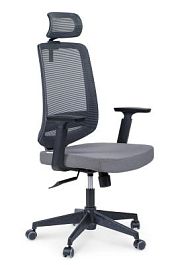 Кресло офисное / Лондон офис black plastic / черный пластик / черная сетка / черная ткань - Фото предпросмотра