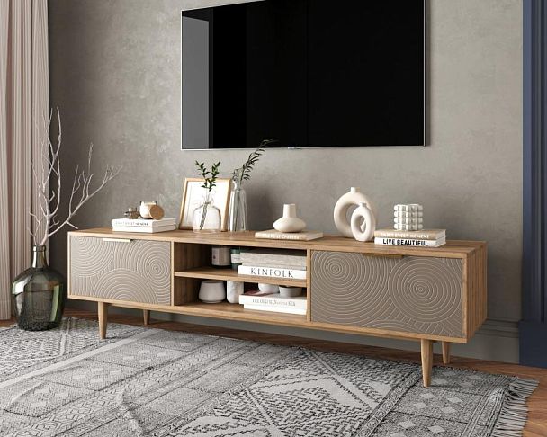 Комод Line с нишей низкий под TV R27/beige - Вид 3