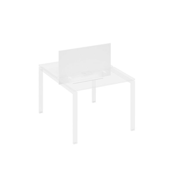 Экран настольный фронтальный для стола 100 с двумя кабель-каналами A4 А4 Б 845 БП белый премиум / металлокаркас белый - Вид 1