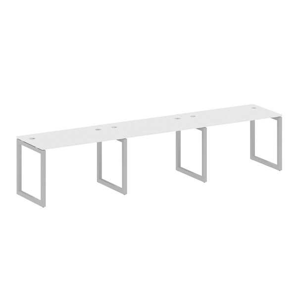 Metal System Quattro Р. ст. на 3 раб. места на О-образном м/к 50БО.СМ-3.2 Белый/Серый металл 3600*720*750 - Вид 1
