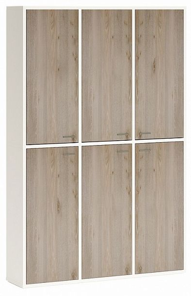 Шкаф книжный Домино СУ(ш3в2)+6ФГ Белый/Нельсон - Вид 1