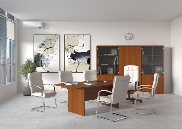 Шкаф для документов со стеклянными прозрачными дверьми в рамке Патриот ПТ 0783 миланский орех - Вид 3