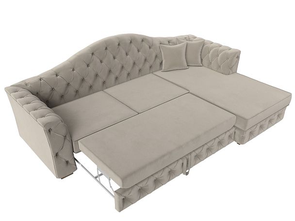 Диван угловой Артис правый угол Микровельвет бежевый - Вид 7