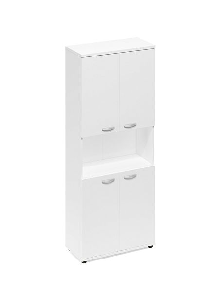 Шкаф для документов 4-дверный с открытой нишей A4 А4 9374 белый премиум - Вид 1