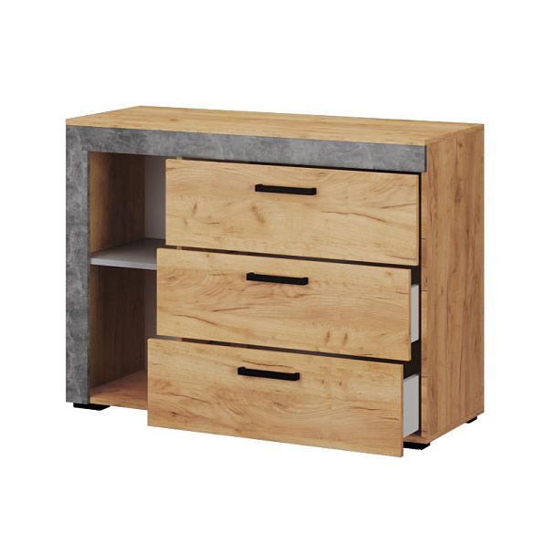 Комод Адель (1100*820*425) дуб крафт золотой/ателье светлое - Вид 2