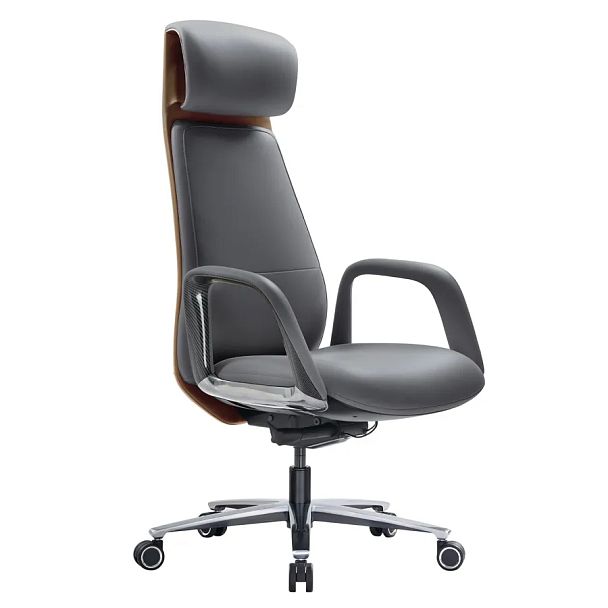 Кресло HAWASAN (ХАВАСАН) PREMIUM EX-820, синхромеханизм, слайдер, экокожа, графит/коричневое, 533238 - Вид 2