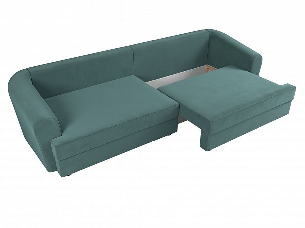 Прямой диван Милтон (полностью велюр бирюзовый) - Вид 6