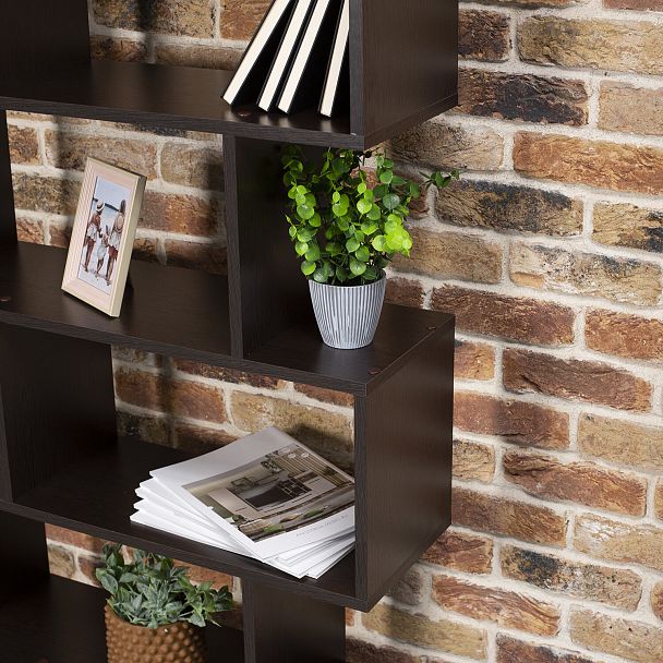 Стеллаж BRABIX "Scandi SH-008", 730х250х1760 мм, 6 секций, ЛДСП, венге, 641899, ЦБ013658-3 - Вид 14