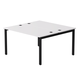 Бенч-система на 2 места Everprof EVO на металлокаркасе 1380х670(1370)x755 Белый/Черный - Фото предпросмотра