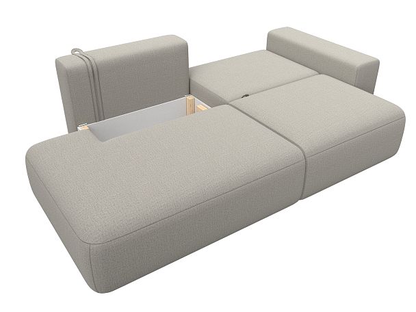 Диван прямой Лига-036 НПБ Модерн подлокотник справа Рогожка бежевый - Вид 8