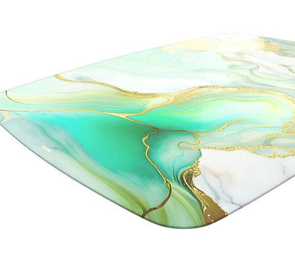 Стол Sheffilton SHT-TU10/TT32 118/77 стекло/МДФ белый муар/лазурно голубой - Вид 5