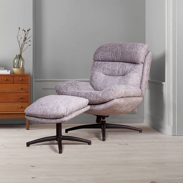 Кресло качалка с оттоманкой Magnus, серый - Вид 13