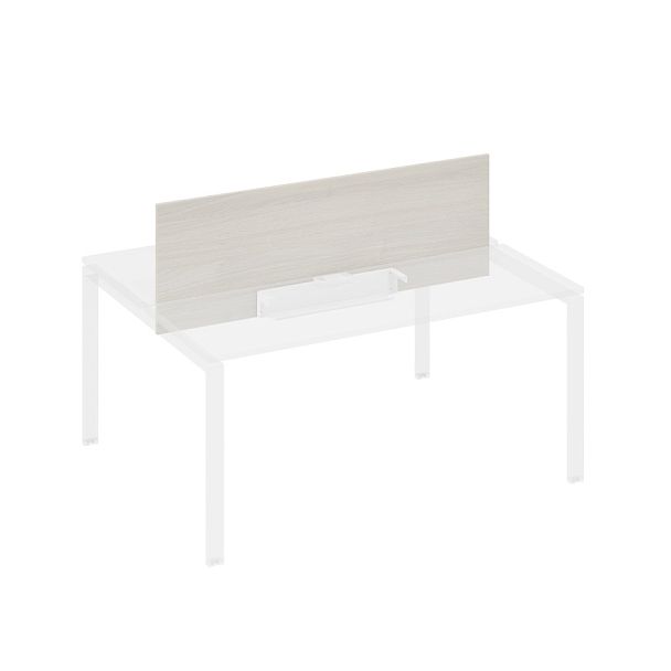 Экран настольный фронтальный для стола 160 с двумя кабель-каналами A4 А4 Б 848 БП дуб / металлокаркас белый - Вид 1