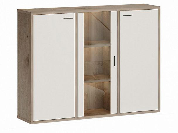 Тумба-витрина Домино СУ(ш3в1)+2ФГ+1ФС Белый/Нельсон - Вид 1