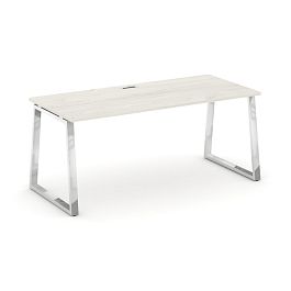 Style Project Direct Lux Стол письменный M-SN-6T1.SR-015.M Дуб Наварра/Нержавеющая Сталь/Хром 1780*700*750 - Фото предпросмотра