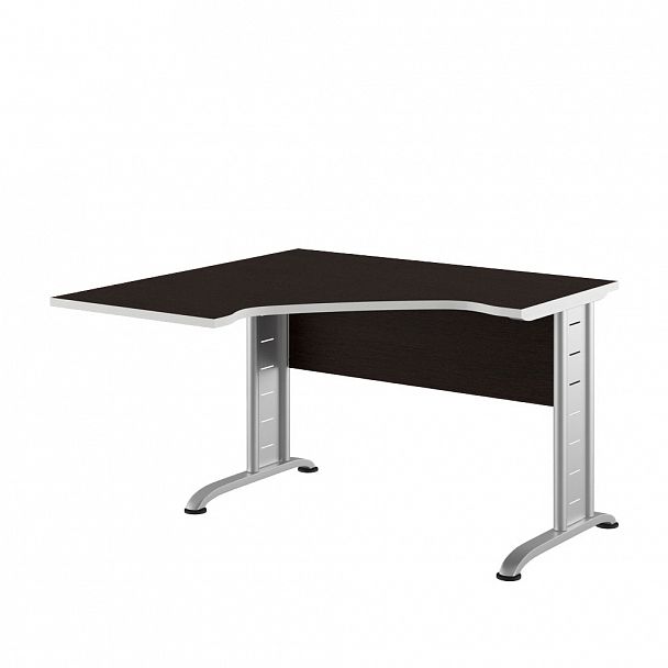 Рабочая станция левая Metal Swift 120x120x75 тёмный дуб - Вид 1