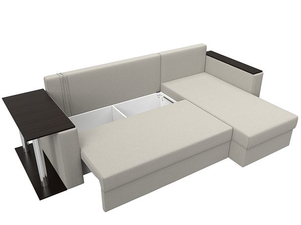 Диван угловой Атланта Лайт правый угол Рогожка бежевый - Вид 7