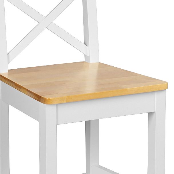 Комплект деревянных полубарных стульев с жестким сиденьем Бергольф Белый/Натуральный, 3 шт. - Вид 11