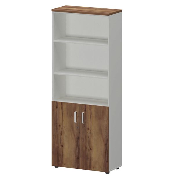 Шкаф СМШ-58Д2 Тип2 Белый/Таксония 792x380x1990 Смарт - Вид 1