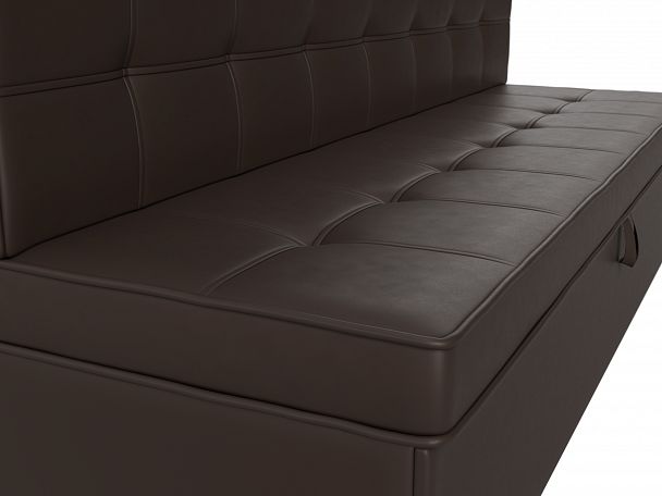 Кухонный диван Техас (полностью экокожа коричневая) - Вид 4