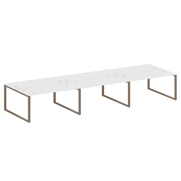 Metal System Р. ст. на 6 раб. места на О-образном м/к БО.СМ-6.4 Белый/Мокко металл 4800*1475*750 - Вид 1