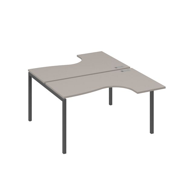 Станция каркас DUE столы (2х140) Классика A4 А4 Б2 181 БП мокко премиум / металлокаркас антрацит - Вид 1