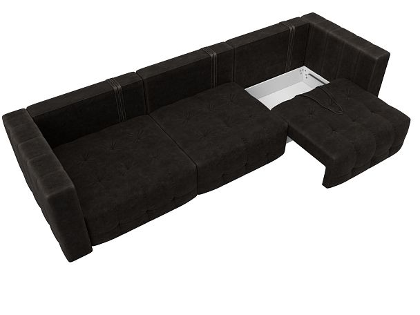 Диван прямой Лига-052 НПБ Лонг Велюр коричневый - Вид 7