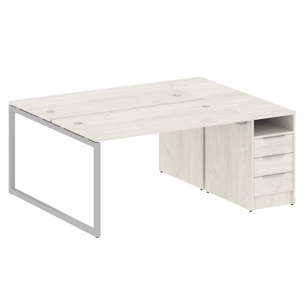 Metal System Quattro Р. ст. с тумбой на О-образном м/к 40БО.РС-СТП-2.3 Дуб наварра/Серый металл 1812*1475*750 - Вид 1