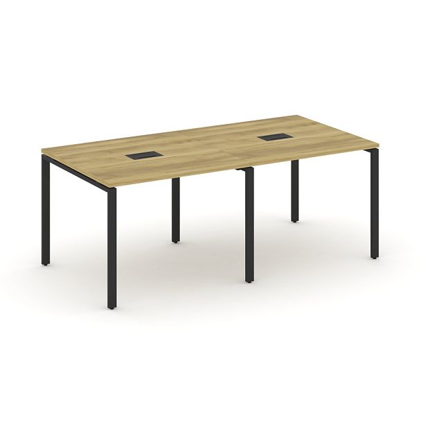 Concept Стол переговорный (2 столешницы) CN.PRG-021 Дуб Винченцо/Металл Черный 1960*980*750 - Вид 1
