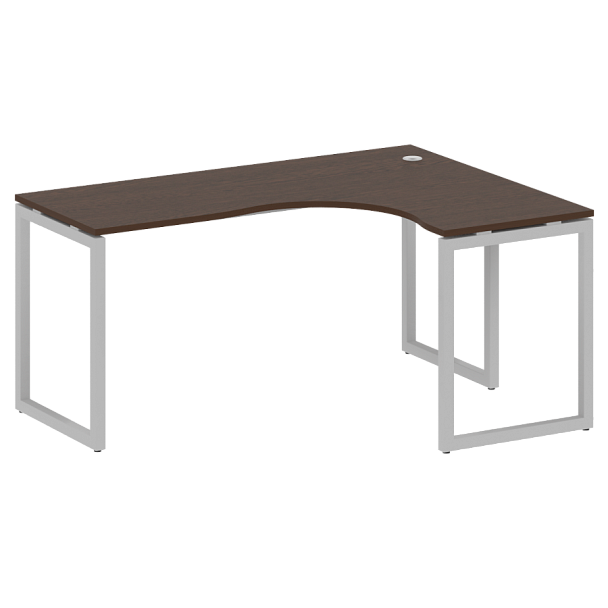 Metal System Quattro Стол криволинейный правый на О-образном м/к 40БО.СА-4 (R) Венге/Серый металл 1600*1200*750 - Вид 1