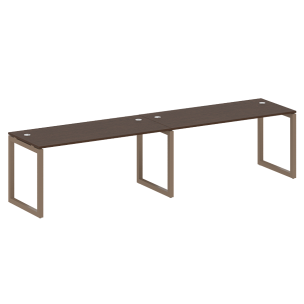 Metal System Quattro Р. ст. на 2 раб. места на О-образном м/к 50БО.СМ-2.4 Венге/Мокко металл 3200*720*750 - Вид 1