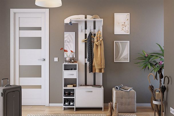 Прихожая Мила PR-0018.2552 белое дерево - Вид 5