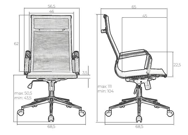 Офисное кресло для персонала DOBRIN CARTER (чёрный) - Вид 10