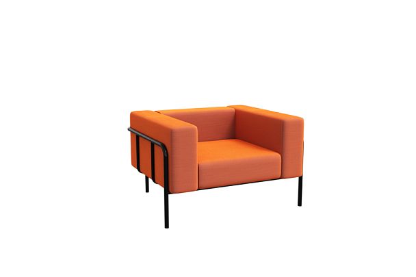 Flex Диван одноместный FLX-1 Velvet Lux 72/Металл Черный 1100 *915*690 - Вид 1