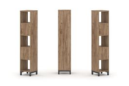 Стайл Проджект Набор стеллажа 1 сторон., 5 яр. SN.NS-511 Дуб Табак/Металл Антрацит 387*400*1982 - Фото предпросмотра