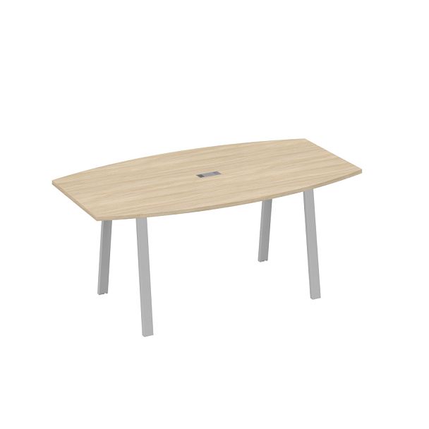 Стол 180 на опорах TRE для переговоров A4 А4 Б3 112 БП дуб скандинавский / металлокаркас серый - Вид 1