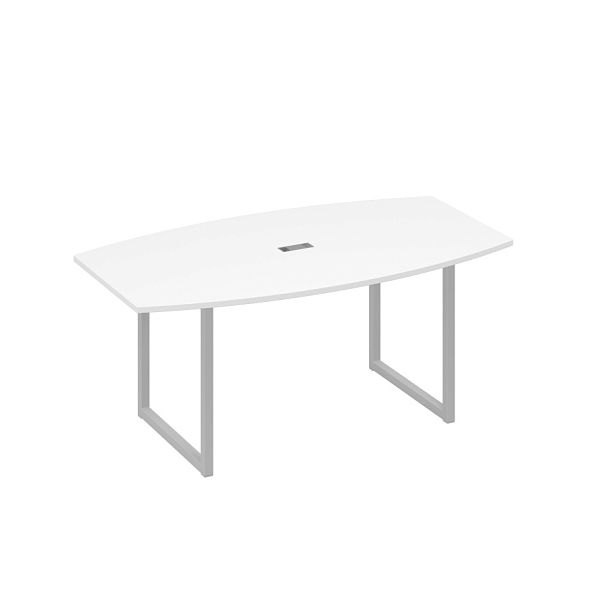 Стол для переговоров 180 на каркасе QUATTRO A4 А4 Б4 112 БП белый премиум / металлокаркас серый - Вид 1