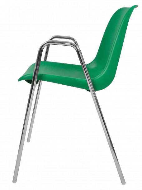 Стул Vicenza (4 высокие ножки c подлокотниками), каркас Хром, зеленый, стопируемый - Вид 2